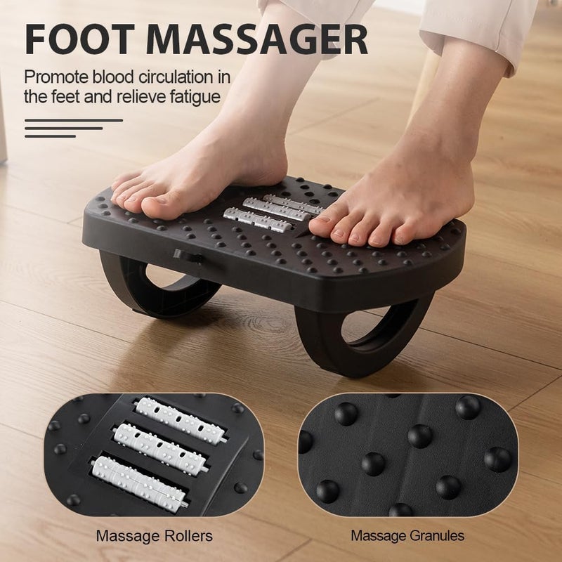 CasaZenith Under Desk Footrest, Foot Rest for Under Desk at Work, Ergonomic Foot Stool for Office Desks, Small Rocking Footrest with Massage Roller&Portable Handle, Leg Rest Pain Relief for Home - Image 5